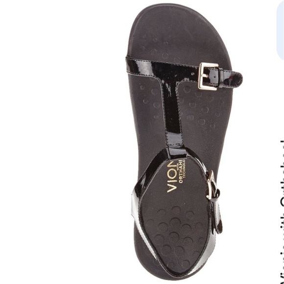 Vionic Adriane Patent Leather Buckle Strap Sandals Orthoheel​​​​ - Picture 8 of 8
